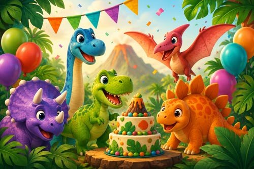 Dinosaur birthday invitations