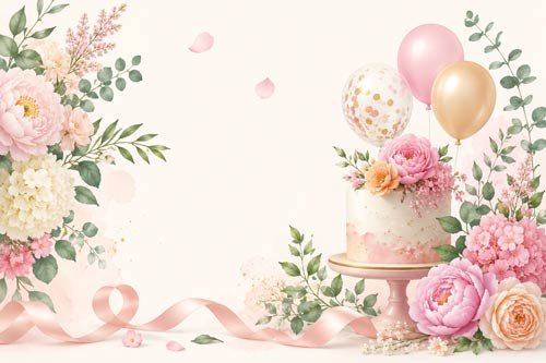 Floral birthday invitations