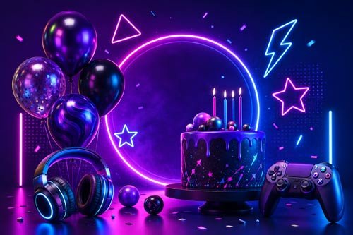 Neon party invitations